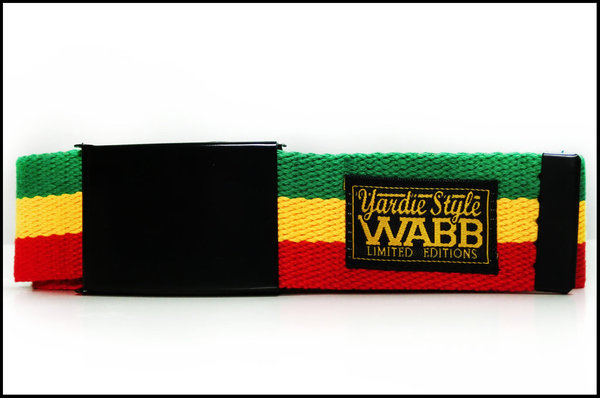 Polyester belt red gold & green